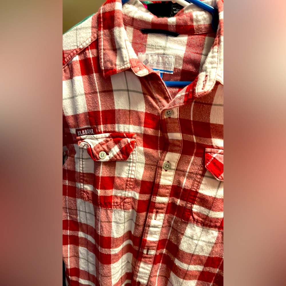 AL Columbia button down flannel shirt- mens